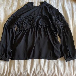Express Long Sleeve Black Blouse